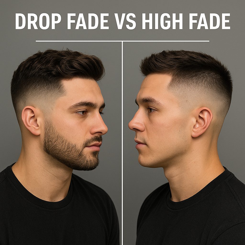 Drop fade vs high fade haircut