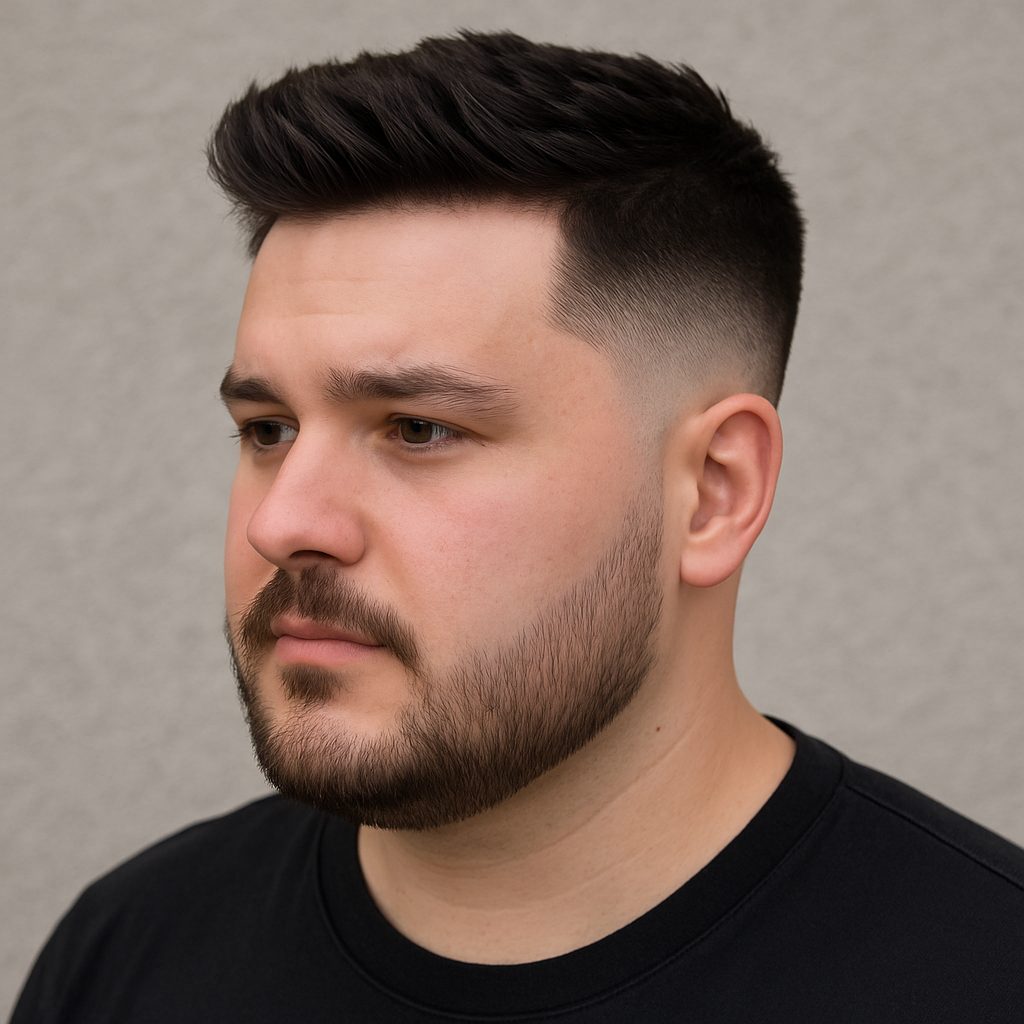 Low taper fade for round face