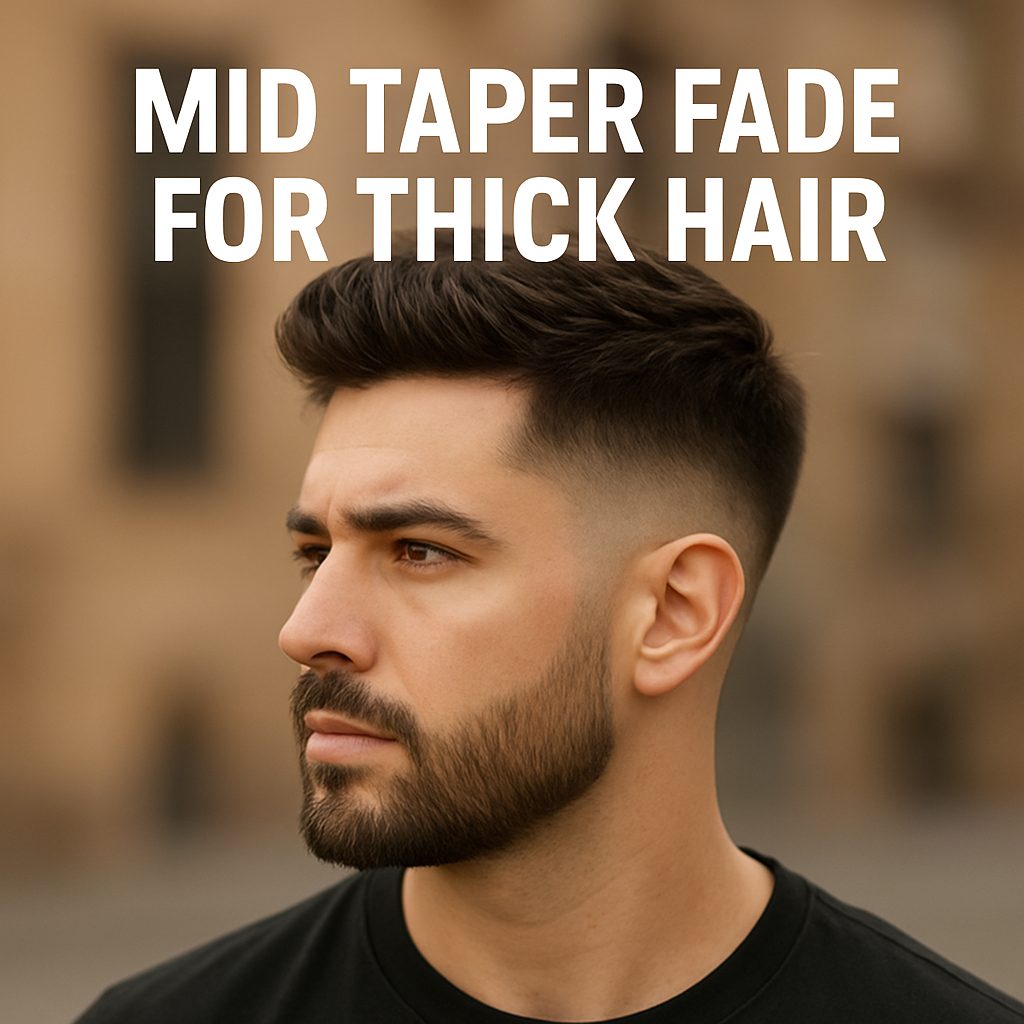 Mid taper fade for thick hair