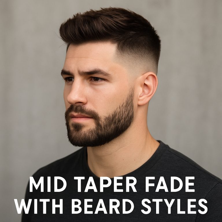 Mid taper fade with beard styles